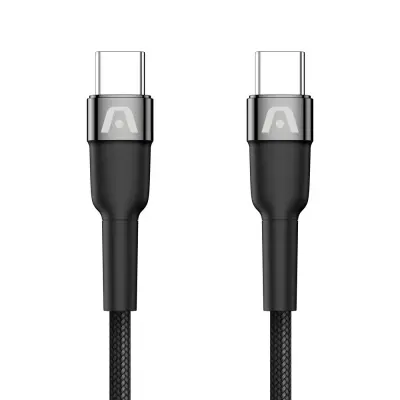 CABLE TRENZADO DE NAILON DURA SPEED DE 65W TIPO C EN AMBOS LADOS DE 1.8M NEGRO ARGCB0047